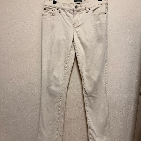 Ralph Lauren Denim - Ralph Lauren Women's Straight Leg Cream Jeans